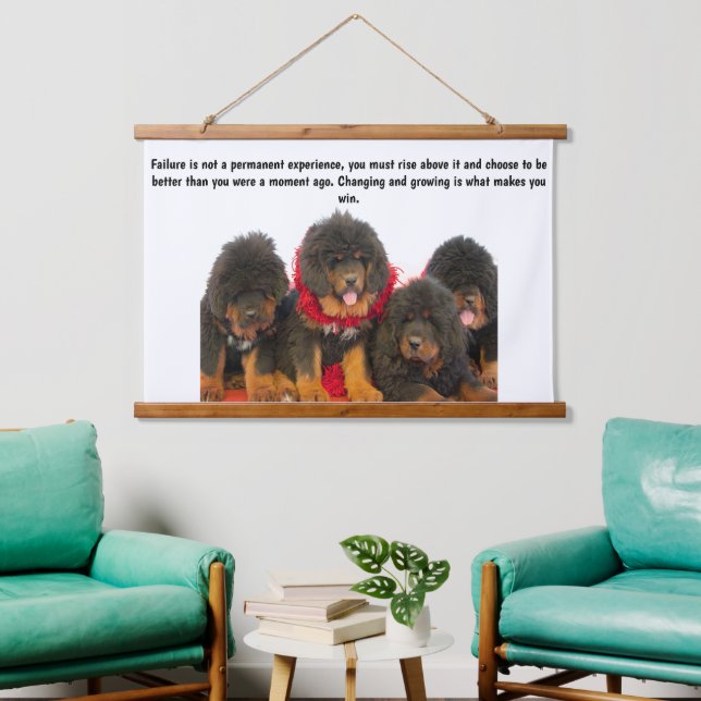 Tibetan Mastiff Cute Brown Puppies   Hanging Tapestry (Living Room)