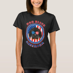 Tibetan Mastiff Dog Bless America Flag Patriotic 4 T-Shirt