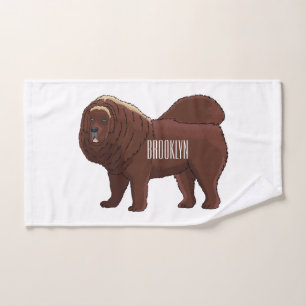 Tibetan Mastiff dog cartoon illustration Bath Towel Set