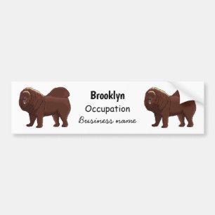 Tibetan Mastiff dog cartoon illustration Bumper Sticker