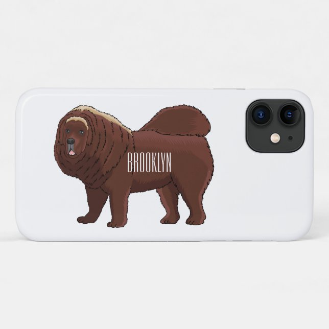 Tibetan Mastiff dog cartoon illustration Case-Mate iPhone Case (Back (Horizontal))