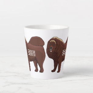 Tibetan Mastiff dog cartoon illustration Latte Mug