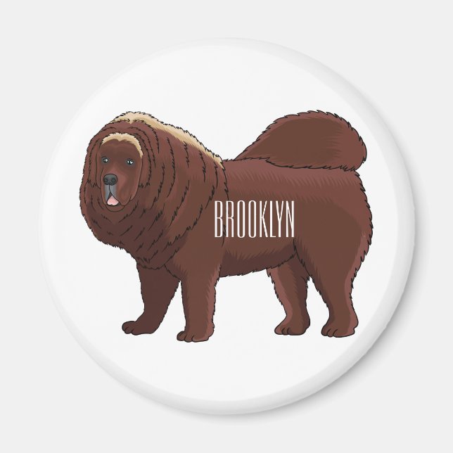 Tibetan Mastiff dog cartoon illustration  Magnet (Front)