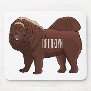 Tibetan Mastiff dog cartoon illustration Mouse Mat