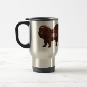 Tibetan Mastiff dog cartoon illustration  Travel Mug