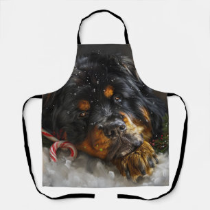 Tibetan Mastiff Dog Christmas Festive Apron
