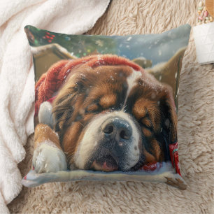 Tibetan Mastiff Dog Christmas Festive  Cushion