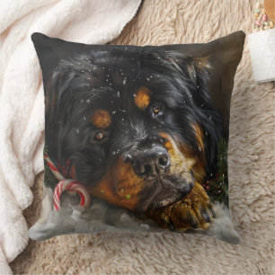 Tibetan Mastiff Dog Christmas Festive  Cushion