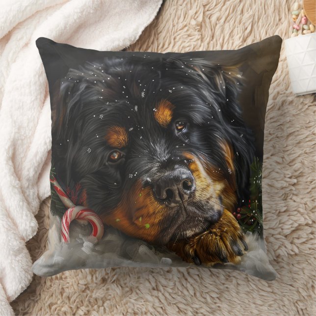 Tibetan Mastiff Dog Christmas Festive  Cushion (Blanket)