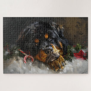 Tibetan Mastiff Dog Christmas Festive Jigsaw Puzzle