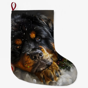 Tibetan Mastiff Dog Christmas Festive Large Christmas Stocking