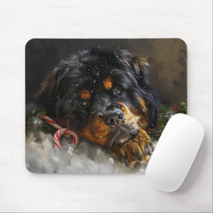 Tibetan Mastiff Dog Christmas Festive  Mouse Mat