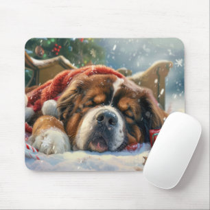 Tibetan Mastiff Dog Christmas Festive  Mouse Mat