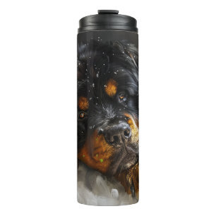 Tibetan Mastiff Dog Christmas Festive Thermal Tumbler
