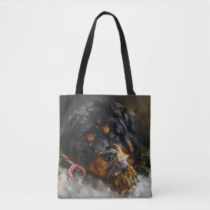 Tibetan Mastiff Dog Christmas Festive Tote Bag