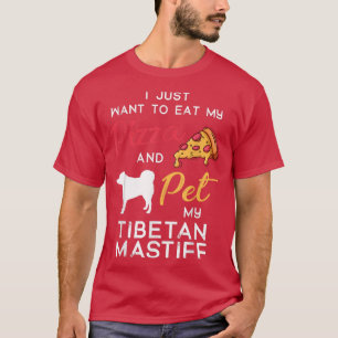 Tibetan Mastiff Dog Pizza Lover Owner Xmas Birthda T-Shirt