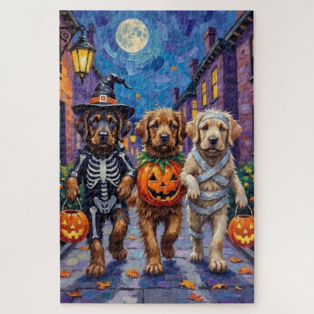 Tibetan Mastiff  Dogs In Halloween Costumes Jigsaw Puzzle (Vertical)