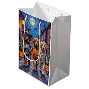 Tibetan Mastiff Dogs In Halloween Costumes Medium Gift Bag