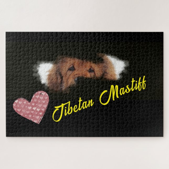 Tibetan Mastiff Eyes Solid Colour 1000 piece Jigsaw Puzzle (Horizontal)