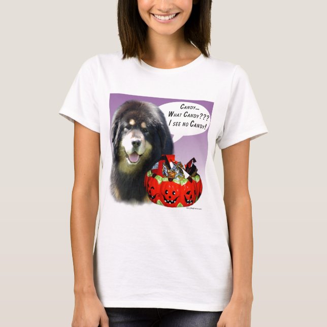 Tibetan Mastiff Halloween Candy T-Shirt (Front)