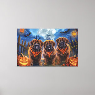 Tibetan Mastiff Halloween Spooky Canvas Print
