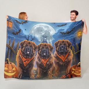 Tibetan Mastiff Halloween Spooky Fleece Blanket