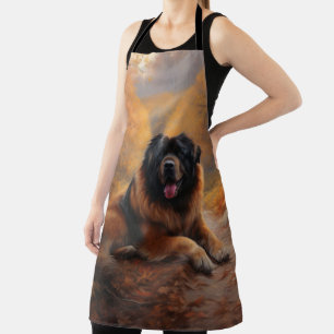 Tibetan Mastiff in Autumn Leaves Fall Inspire Apron