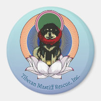 Tibetan Mastiff Lotus Flower Logo Magnet