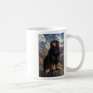 Tibetan Mastiff Mountain View Sticker Coffee Mug