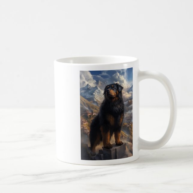 Tibetan Mastiff Mountain View Sticker  Coffee Mug (Right)