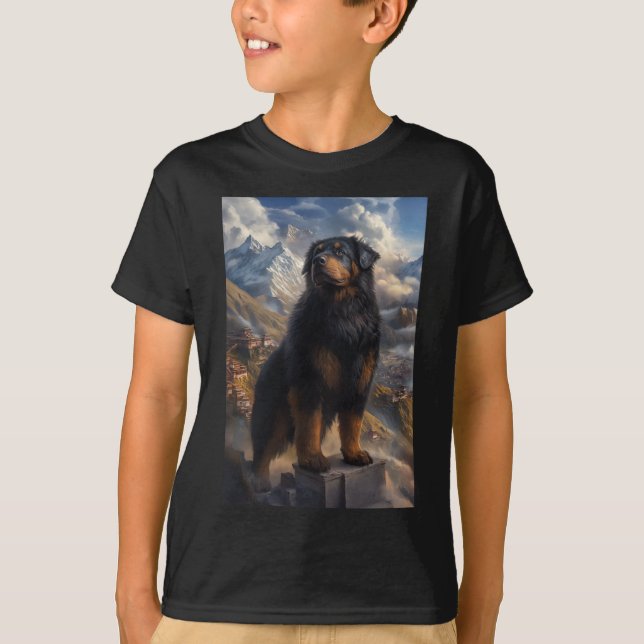 Tibetan Mastiff Mountain View Sticker  T-Shirt (Front)