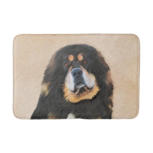Tibetan Mastiff Painting - Cute Original Dog Art Bath Mat