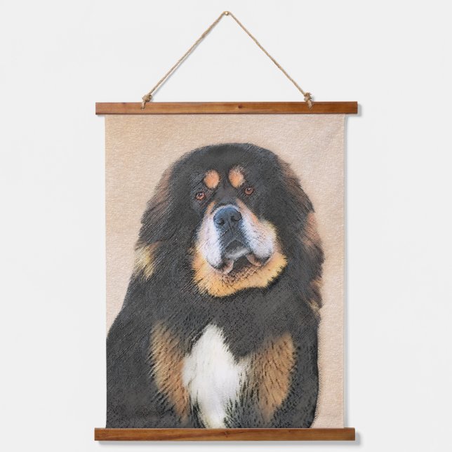 Tibetan Mastiff Painting - Cute Original Dog Art Hanging Tapestry (Front)