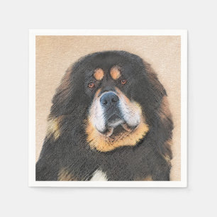 Tibetan Mastiff Painting - Cute Original Dog Art Napkin