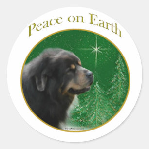 Tibetan Mastiff Peace Classic Round Sticker