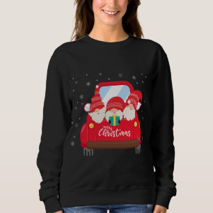 Tibetan Mastiff Riding Red Truck Merry Christmas X Sweatshirt