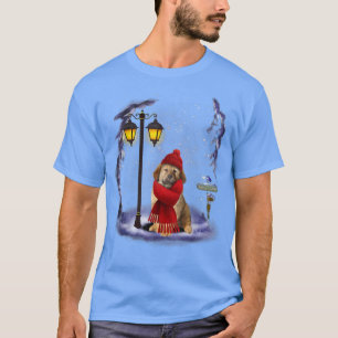 Tibetan Mastiff Santa Snow Christmas Light Winter T-Shirt