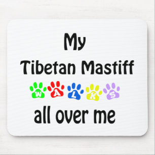 Tibetan Mastiff Walks Design Mouse Mat