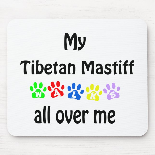Tibetan Mastiff Walks Design Mouse Mat (Front)