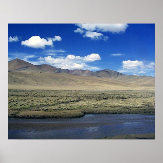 Tibetan Plateau River and Range Poster (Front)