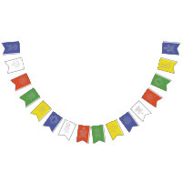 Tibetan Prayer Flag with Buddhist Symbols
