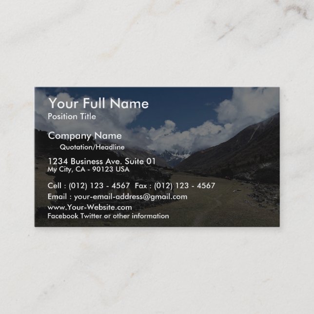 Tibetan prayer wall, Langtang Valley, Himalayas, N Business Card (Front)