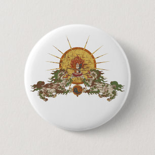 Tibetan Snow Lion 6 Cm Round Badge