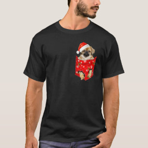 Tibetan spaniel Christmas Pocket for Tibet dog T-Shirt
