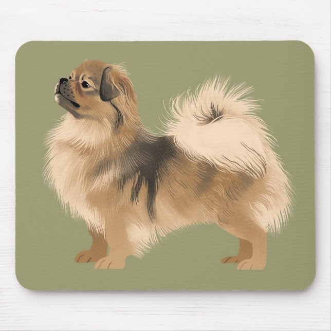 Tibetan Spaniel (dark sable) Mouse Pad (Front)