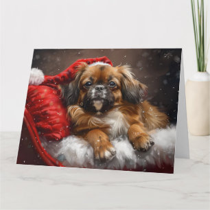 Tibetan Spaniel Dog Christmas Festive Card