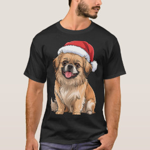 Tibetan Spaniel Dog Christmas Santa Hat Pet Dog Lo T-Shirt