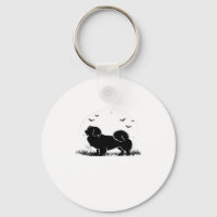 Tibetan Spaniel Dog � Halloween Moon Silhouette Ov