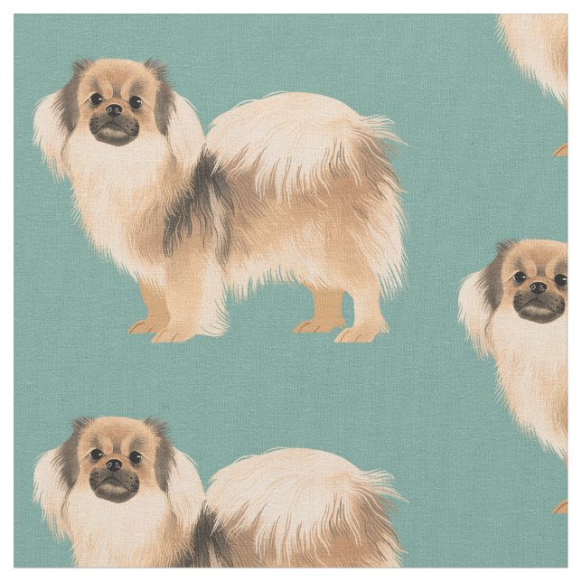 Tibetan Spaniel Fabric (Close Up)