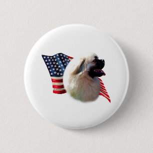 Tibetan Spaniel Flag 6 Cm Round Badge